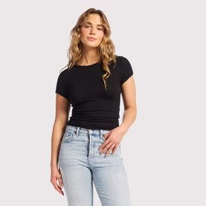 Nuuds Slinky Rib Tee Sz S Black